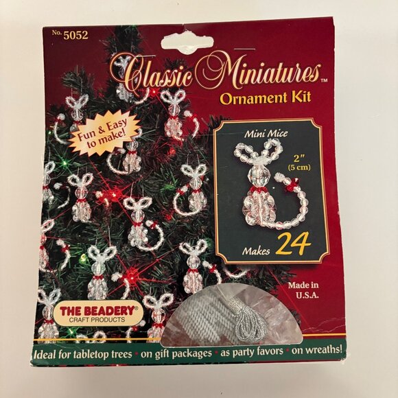 The Beadery Mini Mice Ornament Kit 5052 Makes 24 Ornaments Craft DIY - Picture 1 of 4